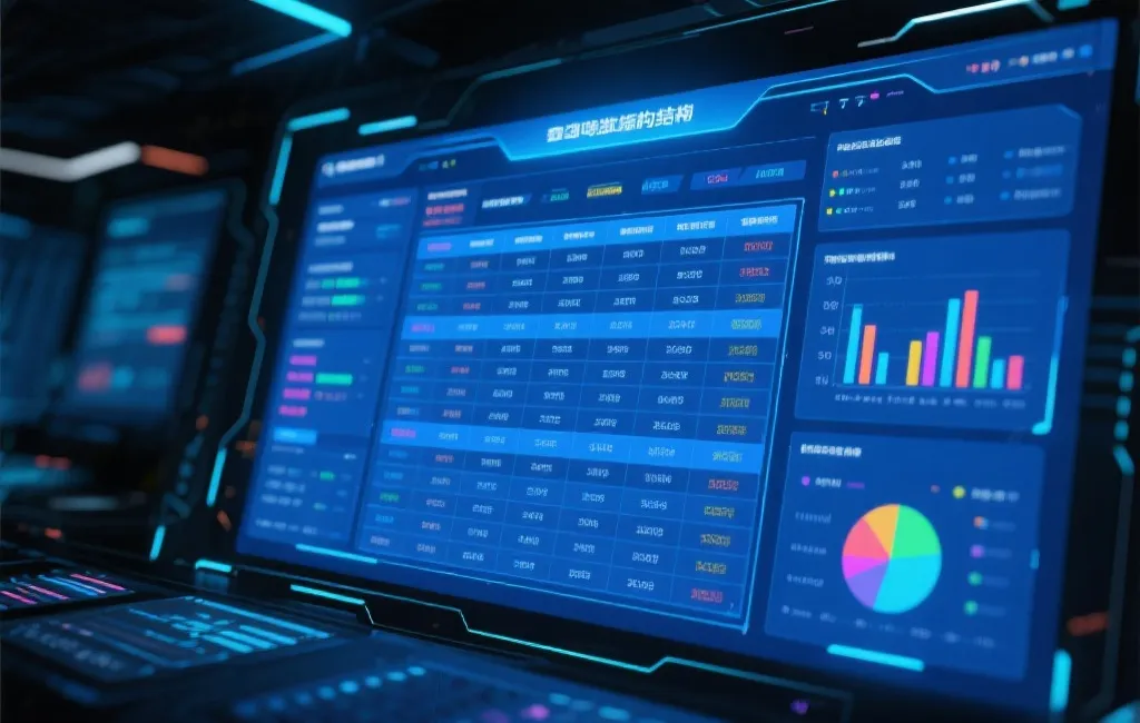 数据结构化展示的科技感插画